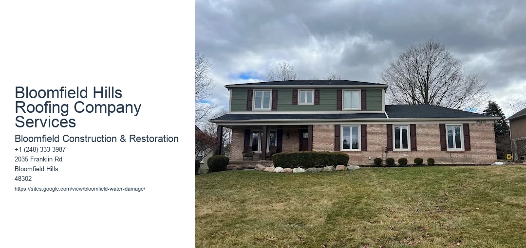 Bloomfield Hills Roofing Company Services